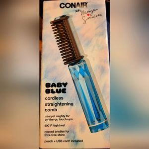 New Conair baby blue cordless straightening comb